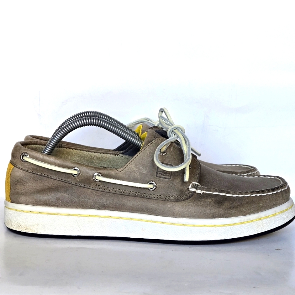 Sperry Top-Sider Cup Grey Leather Boat Shoes - Mens Size US 10 M Model #0219212